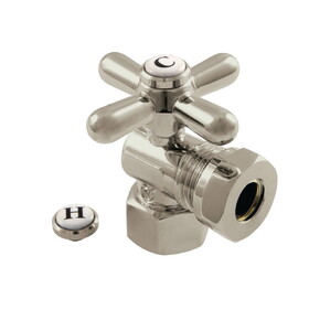 Elements of Design ECC44108X Angle Stop with 1/2" IPS x 1/2" or 7/16" Slip Joint, Satin Nickel Finish