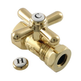 Elements of Design ECC44152X Straight Stop with 1/2" IPS x 1/2" or 7/16" Slip Joint, Polished Brass Finish