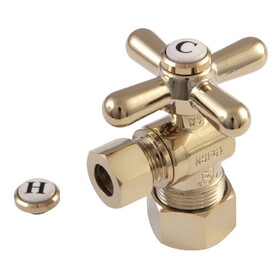 Elements of Design ECC53302X Classic Angle Stop with 5/8" OD Compression x 3/8" OD Compression, Polished Brass Finish