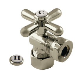 Elements of Design ECC54308X Classic Angle Stop with 5/8" OD Compression x 1/2" or 7/16" Slip Joint, Satin Nickel Finish
