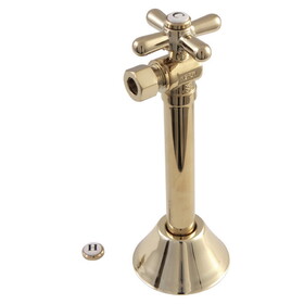 Elements of Design ECC83202X 1/2" Sweat, 3/8" OD Compression Angle Shut-off Valve with 5" Extension, Polished Brass Finish