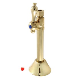 Elements of Design ECC83252 Straight Stop with 1/2" Sweat, 3/8" OD Compression Angle and 5" Extension, Polished Brass Finish