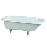 Elements of Design ECTND673123T1 67-Inch Cast Iron Tub with Feet, White Finish with Chrome Feet
