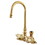 Elements of Design ED200-2 Gooseneck Faucet With Back Outlet &#038; Diverter, Polished Brass