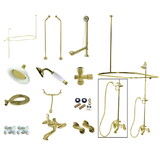 Elements of Design EDK1182PX Clawfoot Tub Package with Porcelain Cross Handles, Polished Brass