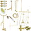 Elements of Design EDK2142PL High Rise Goose Neck Package Porcelain Lever Handles, Polished Brass