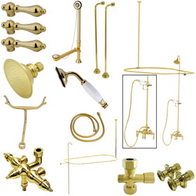 Elements of Design EDK3142AL Clawfoot Tub Package with 22" Supply Lines, Polished Brass