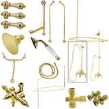 Elements of Design EDK3182AL Down Spout Package Metal Lever Handles, Polished Brass