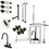 Elements of Design EDK4145PL High Rise Goose Neck Package Porcelain Lever Handles, Oil Rubbed Bronze