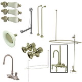 Elements of Design EDK4148PL Clawfoot Tub Package with High Rise Goose Neck, Satin Nickel
