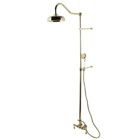 Elements of Design EDK6172 Clawfoot Tub Shower Combination, Polished Brass Finish