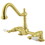 Elements of Design ES1142PL Two Handle 8" Bridge Deck Mount Kitchen Faucet, Polished Brass