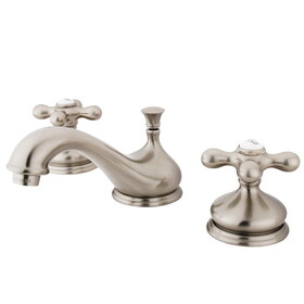 Elements of Design ES1168AX Two Handle 8" to 16" Widespread Lavatory Faucet with Brass Pop-up, Satin Nickel Finish