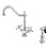 Elements of Design ES1231AXBS Two Handle Deck Mount Kitchen Faucet with Brass Sprayer, Polished Chrome