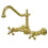 Elements of Design ES1242AX 8" Center Wall Mount Kitchen Faucet, Polished Brass