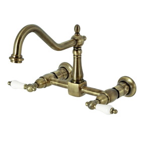 Elements of Design ES1243PL 8-Inch Centerset Wall Mount Kitchen Faucet, Vintage Brass