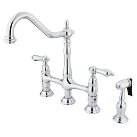 Elements of Design ES1271ALBS 8" Center Kitchen Faucet With Side Sprayer, Polished Chrome