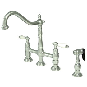Elements of Design ES1271PLBS 8" Center Kitchen Faucet With Side Sprayer, Polished Chrome