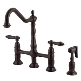 Elements of Design ES1275ALBS 8" Center Kitchen Faucet With Side Sprayer, Oil Rubbed Bronze