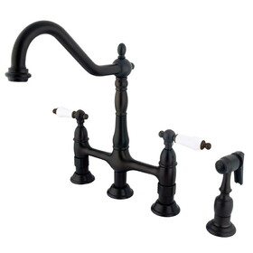 Elements of Design ES1275PLBS 8" Center Kitchen Faucet With Side Sprayer, Oil Rubbed Bronze