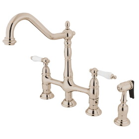 Elements of Design ES1276PLBS 8-Inch Kitchen Faucet with Brass Sprayer Pn, Polished Nickel