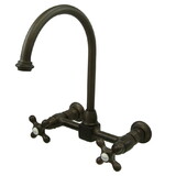 Elements of Design ES1295AX Two Handle Wall Mount Kitchen Faucet, Oil Rubbed Bronze