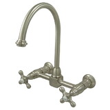Elements of Design ES1298AX Two Handle Wall Mount Kitchen Faucet, Satin Nickel