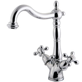 Elements of Design ES1431AX Two Handle 4" Centerset Lavatory Faucet with Brass Pop-up & Optional Deck Plate, Polished Chrome