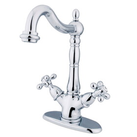 Elements of Design ES1491AX Two Handle 4" Centerset Lavatory Faucet with Optional Deck Plate, Polished Chrome