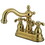Elements of Design ES1602TX Two Handle 4" Centerset Lavatory Faucet with Brass Pop-up, Polished Brass Finish