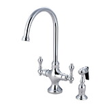 Elements of Design ES1761ALBS Two Handle Kitchen Faucet with Brass Side Sprayer, Polished Chrome