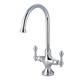 Elements of Design ES1761ALLS Two Handle Kitchen Faucet Without Sprayer, Polished Chrome