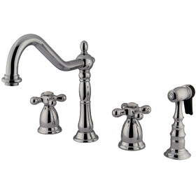 Elements of Design ES1791AXBS Two Handle Widespread Kitchen Faucet with Brass Sprayer, Polished Chrome