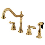 Elements of Design ES1792ALBS Single-Handle Widespread Kitchen Faucet with Brass Sprayer, Polished Brass