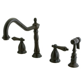 Elements of Design ES1795ALBS Double Handle Widespread Kitchen Faucet with Brass Sprayer, Oil Rubbed Bronze Finish