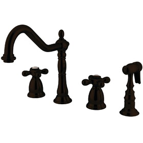 Elements of Design ES1795AXBS 8-Inch Widespread Kitchen Faucet with Brass Sprayer, Oil Rubbed Bronze