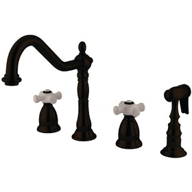 Elements of Design ES1795PXBS 8-Inch Widespread Kitchen Faucet with Brass Sprayer, Oil Rubbed Bronze