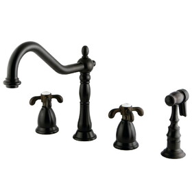 Elements of Design ES1795TXBS 8-Inch Widespread Kitchen Faucet with Brass Sprayer, Oil Rubbed Bronze