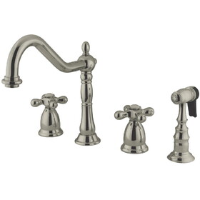 Elements of Design ES1798AXBS 8-Inch Widespread Kitchen Faucet with Brass Sprayer, Brushed Nickel
