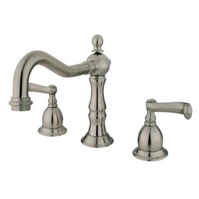 Elements of Design ES1978FL 8-Inch Widespread Lavatory Faucet with Brass Pop-Up, Brushed Nickel