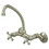 Elements of Design ES2148X Two Handle High Arch Spout Wall Mount Kitchen Faucet, Satin Nickel