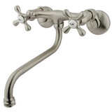 Elements of Design ES215SN Two Handle Wall Mount Down Spout Kitchen Faucet, Satin Nickel
