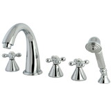 Elements of Design ES23615AX Three Handle Roman Tub Filler with Hand Shower, Polished Chrome