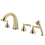 Elements of Design ES23625CFL Roman Tub Filler with Hand Shower, Polished Brass