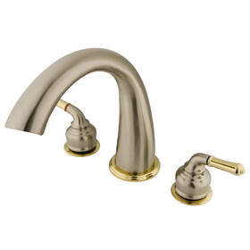 Elements of Design ES2369 Two Handle Roman Tub Filler, Satin Nickel/Polished Brass