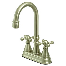 Elements of Design ES2498KX Two Handle Bar Faucet without Pop-Up Rod, Satin Nickel