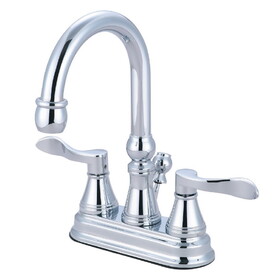 Elements of Design ES2611DFL 4-Inch Centerset Lavatory Faucet with Brass Pop-Up, Polished Chrome