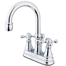 Elements of Design ES2611KX Two Handle 4" Centerset Lavatory Faucet with Brass Pop-up, Polished Chrome