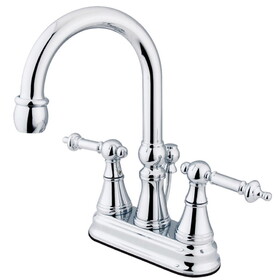 Elements of Design ES2611TL Two Handle 4" Centerset Lavatory Faucet with Brass Pop-up, Polished Chrome