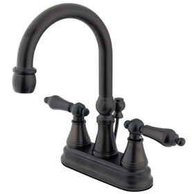 Elements of Design ES2615AL Two Handle 4" Centerset Lavatory Faucet with Brass Pop-up, Oil Rubbed Bronze